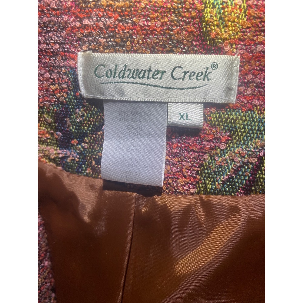 Coldwater Creek Womens XL Tapestry Blazer Jacket Floral Woven Brocade Lined Pink - Picture 4 of 5